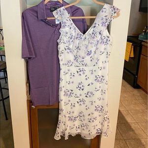 Purple and white dress